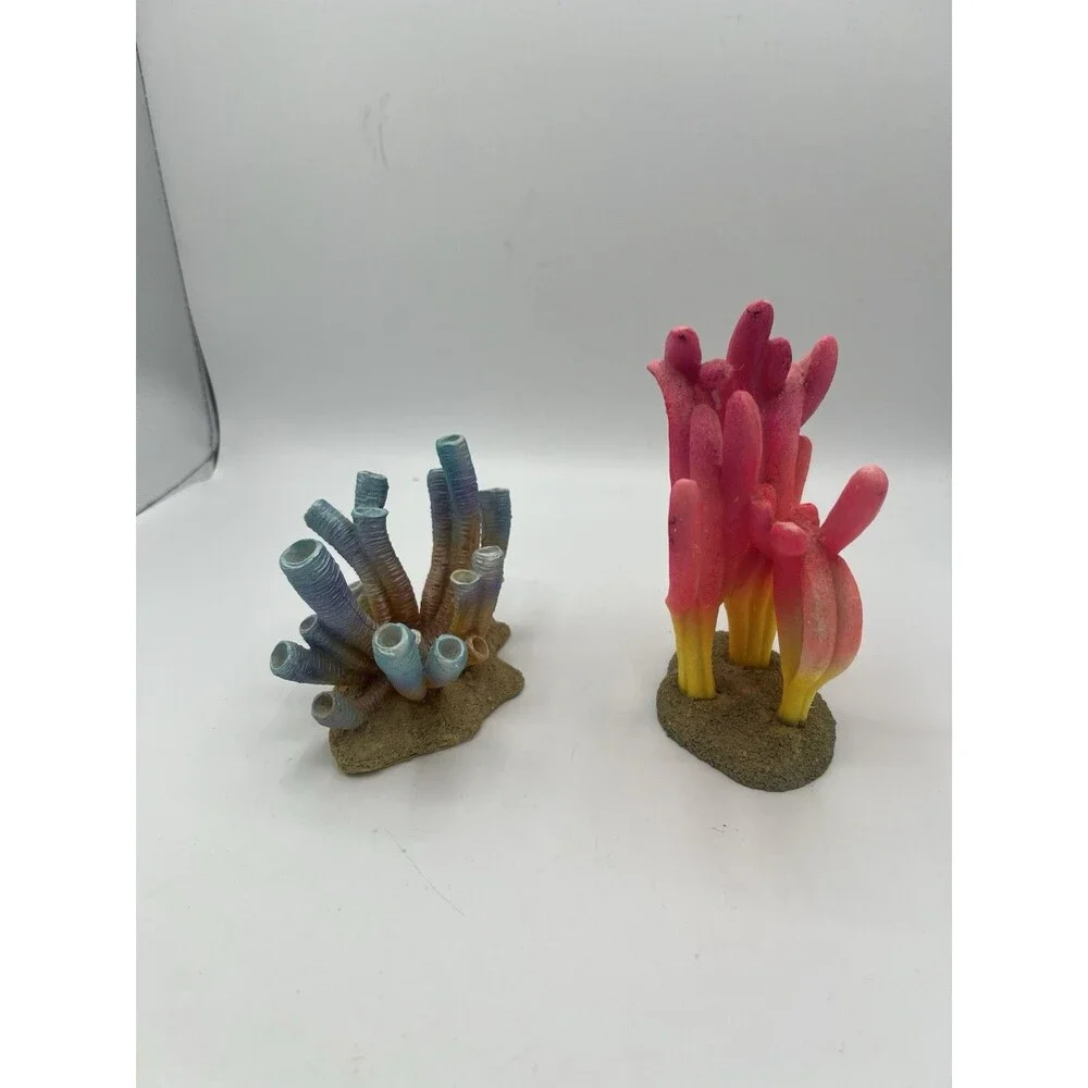 Aquarium Coral Decor Bundle Lot 2 Fish Tank Ornaments Resin Reef Decorations